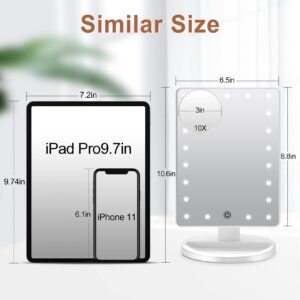 Funtouch Lighted Makeup Mirror with 10X Magnification, Adjustable Vanity Mirror, 180-Degree Rotation - Image 6