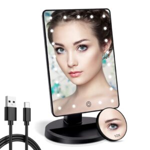 Funtouch Lighted Makeup Mirror with 10X Magnification, Adjustable Vanity Mirror, 180-Degree Rotation - Image 8