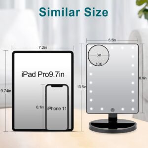 Funtouch Lighted Makeup Mirror with 10X Magnification, Adjustable Vanity Mirror, 180-Degree Rotation - Image 10