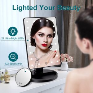 Funtouch Lighted Makeup Mirror with 10X Magnification, Adjustable Vanity Mirror, 180-Degree Rotation - Image 13