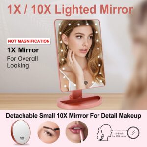 Funtouch Lighted Makeup Mirror with 10X Magnification, Adjustable Vanity Mirror, 180-Degree Rotation - Image 16