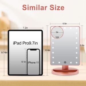 Funtouch Lighted Makeup Mirror with 10X Magnification, Adjustable Vanity Mirror, 180-Degree Rotation - Image 19