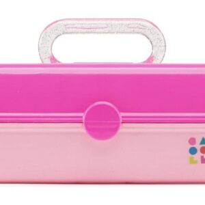 Caboodles Pretty In Petite Forever Fun Cosmetic Case, Pink Over Rose - Image 1
