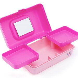 Caboodles Pretty In Petite Forever Fun Cosmetic Case, Pink Over Rose - Image 3