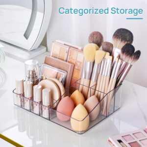 Vtopmart 4 Tier Clear Makeup Organizer with Drawer, Plastic Cosmetic Storage, Beauty Holder - Image 5