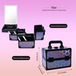 Lightweight Cosmetic Box Makeup Train Case Lockable Makeup Case Organizer 2 Trays Makeup Storage with Mirror Locking for Portable Makeup Storage Box - Image 15
