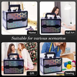 Lightweight Cosmetic Box Makeup Train Case Lockable Makeup Case Organizer 2 Trays Makeup Storage with Mirror Locking for Portable Makeup Storage Box - Image 26
