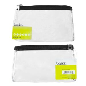 Basics Zippered Travel Makeup & Accessory Rectangle Carrying Clutch in Transparent Pink or Black PVC (Colors Vary), 1ct - Image 4