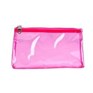 Basics Zippered Travel Makeup & Accessory Rectangle Carrying Clutch in Transparent Pink or Black PVC (Colors Vary), 1ct - Image 5
