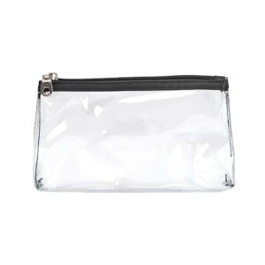 Basics Zippered Travel Makeup & Accessory Rectangle Carrying Clutch in Transparent Pink or Black PVC (Colors Vary), 1ct - Image 6