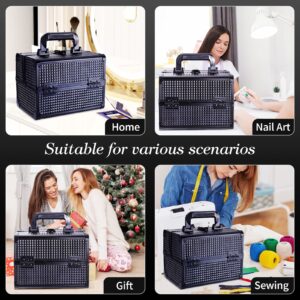 Lightweight Cosmetic Box Makeup Train Case Lockable Makeup Case Organizer 2 Trays Makeup Storage with Mirror Locking for Portable Makeup Storage Box - Image 42