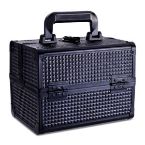 Lightweight Cosmetic Box Makeup Train Case Lockable Makeup Case Organizer 2 Trays Makeup Storage with Mirror Locking for Portable Makeup Storage Box - Image 45