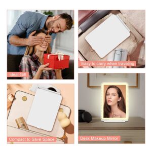 COOLJEEN Rechargeable Travel Makeup Vanity Mirror with 60 Led Lights Portable Rectangle White 7.9'' - Image 5