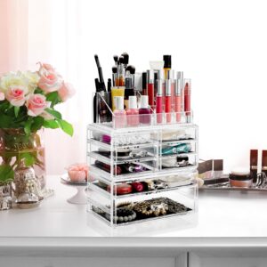 Casafield Cosmetic Makeup Organizer & Jewelry Storage Display Case, Clear Acrylic - Image 6