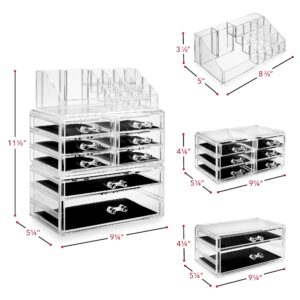 Casafield Cosmetic Makeup Organizer & Jewelry Storage Display Case, Clear Acrylic - Image 7