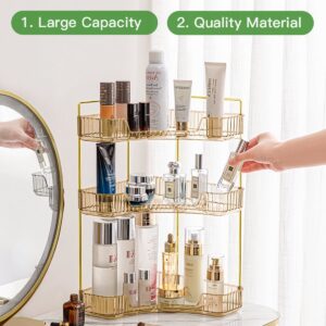 Garmic 3-Tier Bathroom Counter Organizer Countertop Storage Organizer Makeup Organizer Space Saving Vanity Trays – Gold - Image 7