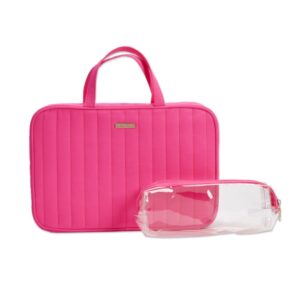 Sophia Joy 2-Piece Weekender Cosmetic Bag Set, Pink - Image 3