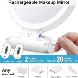 B Beauty Planet 20X Magnifying Mirror with Light, 20X/1X Double Sided Travel Mirror - Image 7