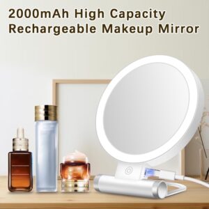 B Beauty Planet 20X Magnifying Mirror with Light, 20X/1X Double Sided Travel Mirror - Image 8
