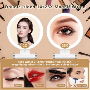 B Beauty Planet 20X Magnifying Mirror with Light, 20X/1X Double Sided Travel Mirror - Image 11