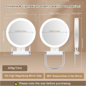 B Beauty Planet 20X Magnifying Mirror with Light, 20X/1X Double Sided Travel Mirror - Image 16
