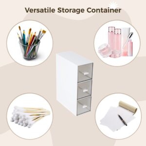 Small Stackable Storage Drawers, Bangcool Clear Storage Bins with 3 Drawers Bathroom Organizers Multifunctional Vanity Counter Desktop Makeup Organizer - Image 3