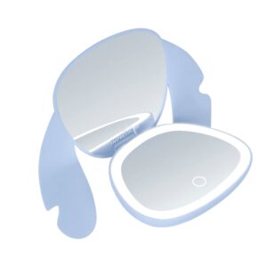Impressions Vanity Stitch Ohana LED Compact Mirror with Lights, 3X Magnification and Touch Sensor - Image 5
