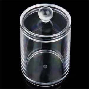 XEOVHV 1 Pack Qtip Holder Dispenser for Cotton Ball, Cotton Swab, Cotton Round Pads, Floss - 10 oz Clear Plastic Apothecary Jar Set for Bathroom Canister Storage Organization, Vanity Makeup Organizer - Image 3