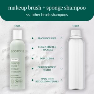 EcoTools Makeup Brush + Sponge Shampoo, Makeup Brush Cleaner, 6 fl.oz./ 177 ml, 1 Count