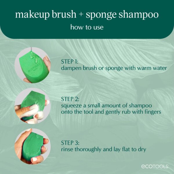 EcoTools Makeup Brush + Sponge Shampoo, Makeup Brush Cleaner, 6 fl.oz./ 177 ml, 1 Count