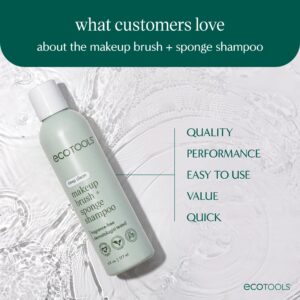 EcoTools Makeup Brush + Sponge Shampoo, Makeup Brush Cleaner, 6 fl.oz./ 177 ml, 1 Count