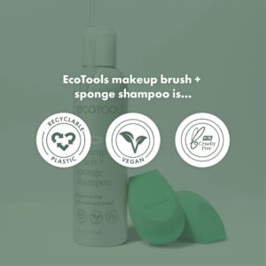 EcoTools Makeup Brush + Sponge Shampoo, Makeup Brush Cleaner, 6 fl.oz./ 177 ml, 1 Count