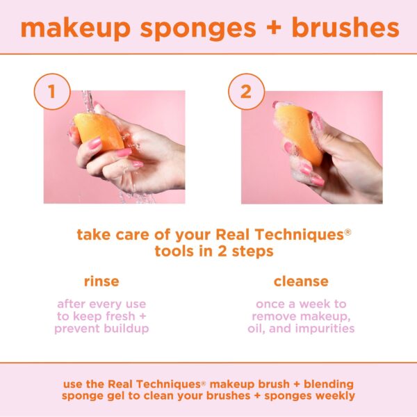 Real Techniques Everyday Essentials Kit, Makeup Brush & Beauty Sponge Set, 5 Piece Set