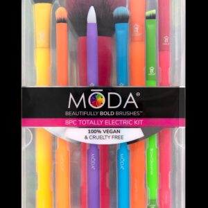 Moda Brush Totally Electric Full Face 8pc Makeup Brush Kit - Image 6
