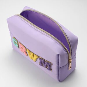 Purple GRWM Cosmetic Bag Pouch, 3.0" x 7.5" x 5.0" - Image 4