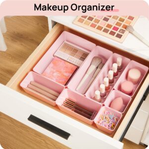 Vtopmart 26 PCS Clear Plastic Stackable Organizer Bins,Makeup Drawer Organizers and Vanity Organizer - Image 12