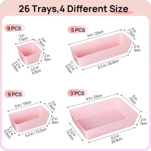 Vtopmart 26 PCS Clear Plastic Stackable Organizer Bins,Makeup Drawer Organizers and Vanity Organizer - Image 13