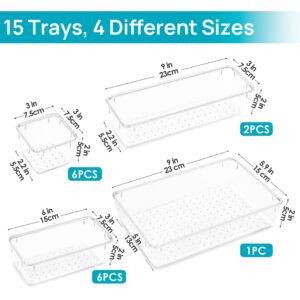 Vtopmart 26 PCS Clear Plastic Stackable Organizer Bins,Makeup Drawer Organizers and Vanity Organizer - Image 20