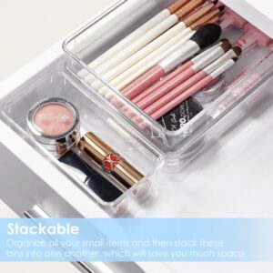 Vtopmart 26 PCS Clear Plastic Stackable Organizer Bins,Makeup Drawer Organizers and Vanity Organizer - Image 28
