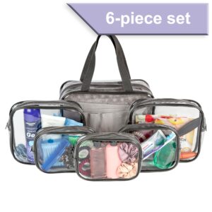Walmart Clear Makeup and Cosmetic Bag Set for Travel with Makeup or Toiletries, PVC (6 Count) - Image 3