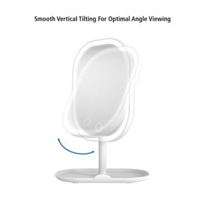 Mainstays Mirrors LED Makeup Mirror, Rechargeable Vanity Mirror with Lights and Storage Tray Base - Image 10