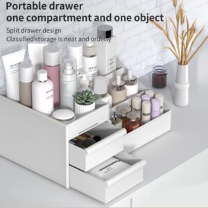 Makeup Organizer, Skin Care Organizers and Storage Box with Drawers for Vanity, Bathroom Countertop Holder for Lipstick Skincare Perfume Brush, Dresser Desk Top Cosmetics Display Case - Image 3