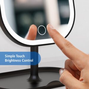 Mainstays Mirrors LED Makeup Mirror, Rechargeable Vanity Mirror with Lights and Storage Tray Base - Image 16