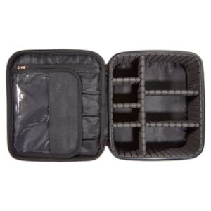 Walmart Train Case Cosmetics Organizer with Adjustable Dividers for Travel with Makeup & Toiletries, Black, Size 10.00" x 4.75" x 8.75" - Image 3