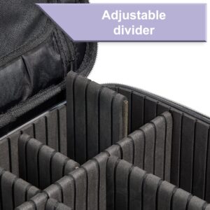 Walmart Train Case Cosmetics Organizer with Adjustable Dividers for Travel with Makeup & Toiletries, Black, Size 10.00" x 4.75" x 8.75" - Image 6