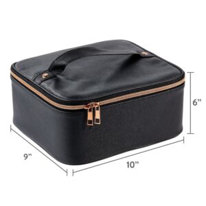 Walmart Train Case Cosmetics Organizer with Adjustable Dividers for Travel with Makeup & Toiletries, Black, Size 10.00" x 4.75" x 8.75" - Image 7