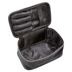 Walmart Cosmetic Bag Train Case, for Travel with Makeup, Black, Size 9.05" x 5.51" x 4.13" - Image 3
