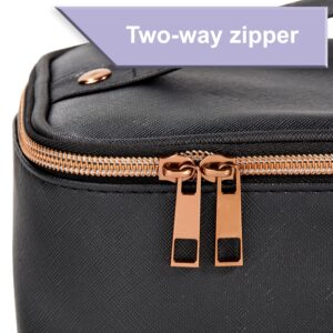 Walmart Cosmetic Bag Train Case, for Travel with Makeup, Black, Size 9.05" x 5.51" x 4.13" - Image 5