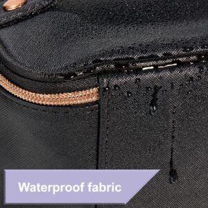 Walmart Cosmetic Bag Train Case, for Travel with Makeup, Black, Size 9.05" x 5.51" x 4.13" - Image 6