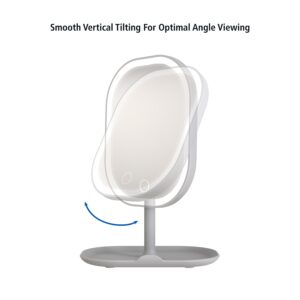 Mainstays Mirrors LED Makeup Mirror, Rechargeable Vanity Mirror with Lights and Storage Tray Base - Image 32